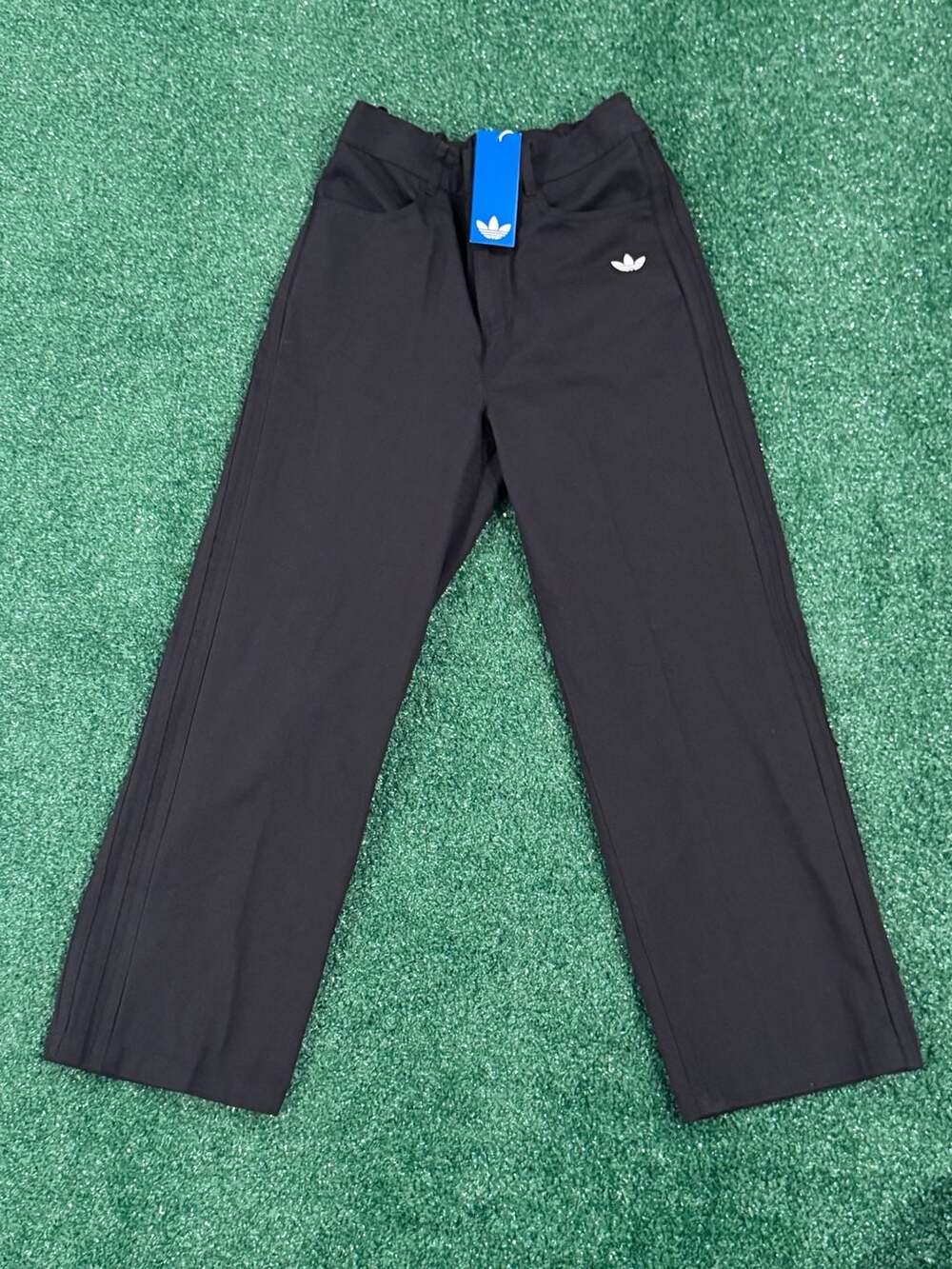 Adidas Originals Trefoil Black Wide Leg Pants Youth Size M